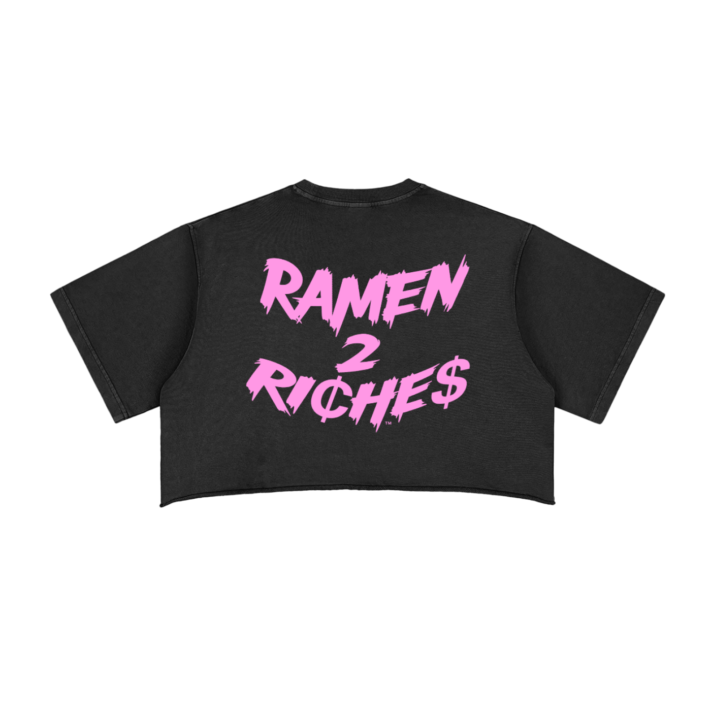 RAMEN 2 RICHES Crop Top Raw Edge