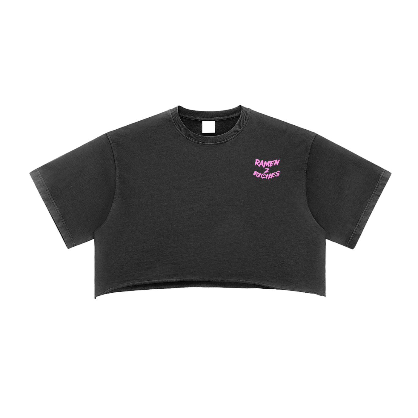 RAMEN 2 RICHES Crop Top Raw Edge